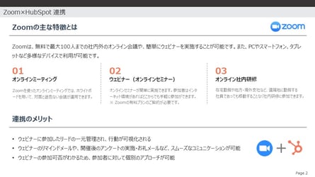 Zoom × HubSpot Zoomの主な特徴とは