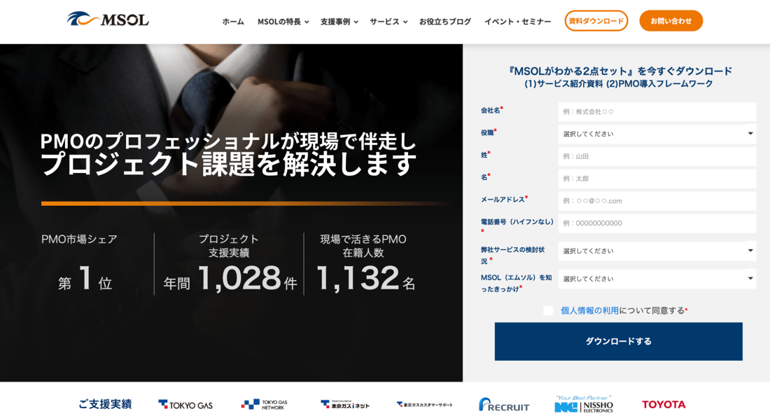 新規公開されたMSOL社のサービスサイト