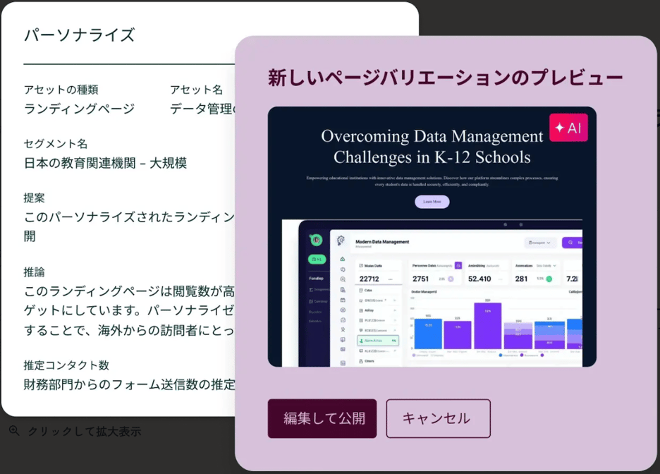 HubSpot｜AIを用いたパーソナライズの例